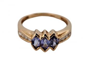 Luxusn prsten s TANZANITY a DIAMANTY-naveta brus