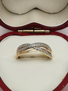 Briliantov zlat prsten - velikost 54