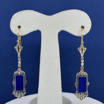 Zlat nunice s lapis lazuli ve stylu art deco