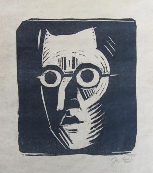 Čapek Josef: Autoportrét ( linoryt )  Čapek Josef: Autoportrét ( linoryt )