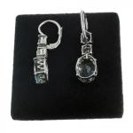 Zlaté náušnice s brilianty a akvamaríny Zlaté náušnice s brilianty a akvamaríny