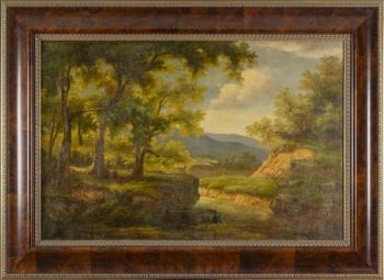 224. Lesní krajina s korytem potoka 224. Lesní krajina s korytem potoka