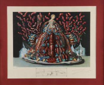 Královna a lidé na míse s krevetami Královna a lidé na míse s krevetami