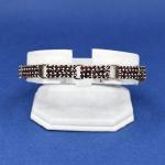 Stříbrný článkový náramek s granáty, 1980 Stříbrný článkový náramek s granáty, 1980