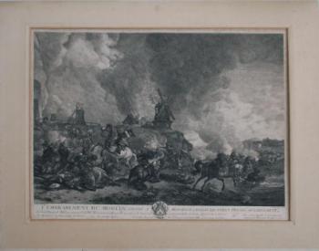 J.Moyreau  (1690 – 1762) L’embrasement du Moulin J.Moyreau  (1690 – 1762) L’embrasement du Moulin