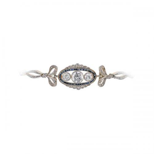 Art Deco diamantový náramek s vzácnými bílými diam Art Deco diamantový náramek s vzácnými bílými diam