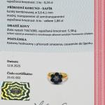 Zlatý prsten s přírodním diamantem a safíry Zlatý prsten s přírodním diamantem a safíry