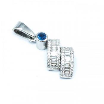 Briliantový přívěs se safírem Briliantový přívěs se safírem