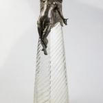 Secesní karafa s cínovou montáží Secesní karafa s cínovou montáží