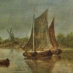 Klidná vodní krajina s plachetnicemi Signováno Klidná vodní krajina s plachetnicemi Signováno