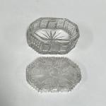 Broušená skleněná šperkovnice, Čechy 1960 Broušená skleněná šperkovnice, Čechy 1960