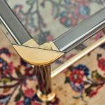 Designový konferenční stolek z čirého skla a kovu Designový konferenční stolek z čirého skla a kovu