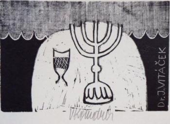 Vladimír Komárek - Ex libris Dr. J. Vitáček 1977 Vladimír Komárek - Ex libris Dr. J. Vitáček 1977