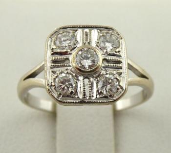 Zlatý prsten s pěti přírodními diamanty - 0,40 ct Zlatý prsten s pěti přírodními diamanty - 0,40 ct