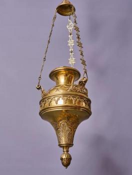 Neogotická závěsná chrámová olejová lampa - věčné Neogotická závěsná chrámová olejová lampa - věčné