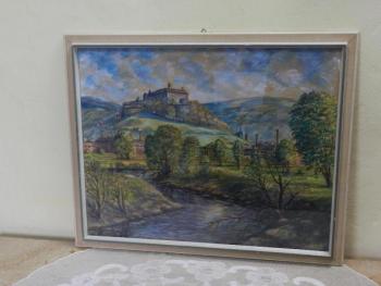 Obraz, zámek Náchod, signováno Obraz, zámek Náchod, signováno