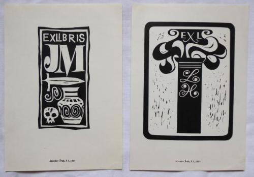 Jaroslav Šváb - Exlibris JM, Exlibris LH Jaroslav Šváb - Exlibris JM, Exlibris LH