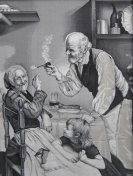 Gobelín - Kouření z dýmky (Francie)  Gobelín - Kouření z dýmky (Francie)