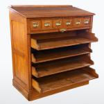 Roletový registr, 1920s, dub, mosaz Roletový registr, 1920s, dub, mosaz