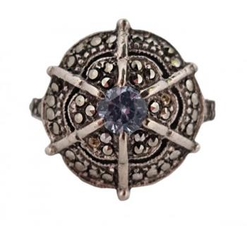 STŘÍBRNÝ PRSTEN ART DECO - PAVUČINA SE SPINELEM STŘÍBRNÝ PRSTEN ART DECO - PAVUČINA SE SPINELEM