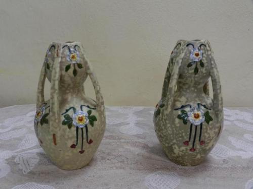 Secesní párové vázy - Royal Dux, značeno Secesní párové vázy - Royal Dux, značeno