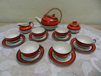 Art deco keramický servis pro 6 osob - Gustav Bihl Art deco keramický servis pro 6 osob - Gustav Bihl