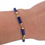 Zlatý náramek s lapis lazuli  Zlatý náramek s lapis lazuli