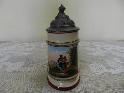 Porcelánový malovaný korbel / krýgl, průsvitka Porcelánový malovaný korbel / krýgl, průsvitka