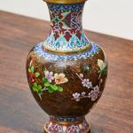 Cloisonné vázy – hnědé, ručně zdobené Cloisonné vázy – hnědé, ručně zdobené
