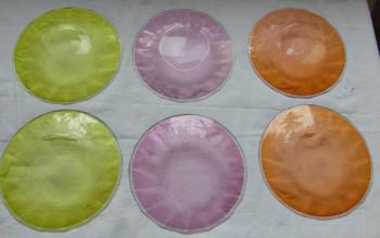 Broušené talířky , sklo - Moser  Broušené talířky , sklo - Moser