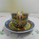 Porcelánový empírový hrnek s podšálkem - Vídeň Porcelánový empírový hrnek s podšálkem - Vídeň