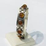 STŘÍBRNÝ NÁRAMEK S JANTAREM STŘÍBRNÝ NÁRAMEK S JANTAREM