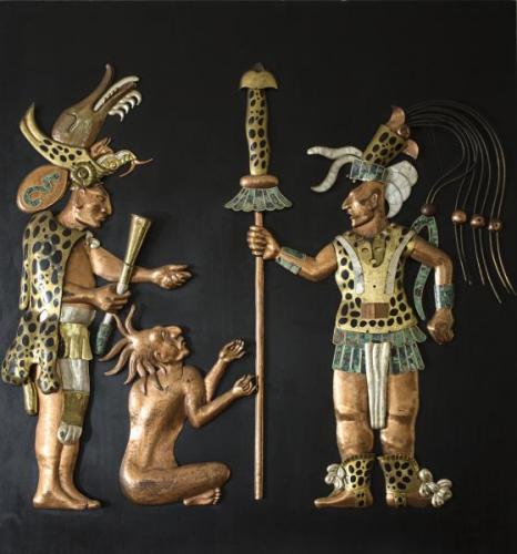 Měděná reliéfní scéna na desce 132 X 122 cm Měděná reliéfní scéna na desce 132 X 122 cm