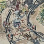 Akvarel + fotografie, sign. Laupy, dat. 1955  Akvarel + fotografie, sign. Laupy, dat. 1955