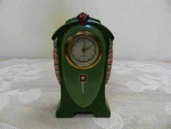 Secesní stolní hodiny ”Mercedes”, majolika - Dubí Secesní stolní hodiny ”Mercedes”, majolika - Dubí