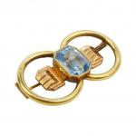 Starožitná zlatá brož se spinelem Starožitná zlatá brož se spinelem