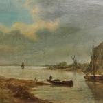 Klidná vodní krajina s plachetnicemi Signováno Klidná vodní krajina s plachetnicemi Signováno