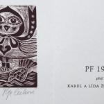 Olga Čechová - 2 x PF 1976, 2 x Ex libris, Pozvánk Olga Čechová - 2 x PF 1976, 2 x Ex libris, Pozvánk