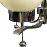 Lustr Art Deco, nikl, opálové sklo,1930s Lustr Art Deco, nikl, opálové sklo,1930s