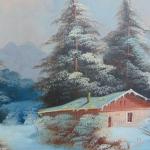 Obraz zimní krajina ve Florentinském rámu Obraz zimní krajina ve Florentinském rámu