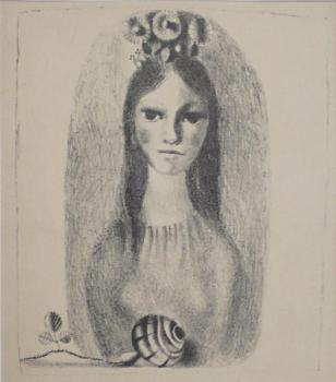 Karel Svolinský - Dívka s květy Karel Svolinský - Dívka s květy