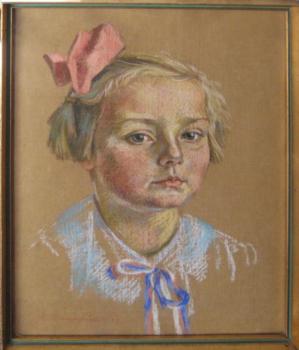 Ondráček R. : Portrét dívky, dat. 1939 Ondráček R. : Portrét dívky, dat. 1939