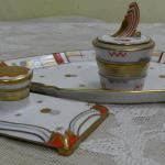 Art deco porcelánový kalamář - Slavkov, 1932 Art deco porcelánový kalamář - Slavkov, 1932