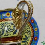 Porcelánový empírový hrnek s podšálkem - Vídeň Porcelánový empírový hrnek s podšálkem - Vídeň