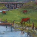 Na pastvě u řeky - signováno azbukou Na pastvě u řeky - signováno azbukou