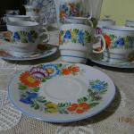 Kávový malovaný servis 6 osob květy Chodsko Kávový malovaný servis 6 osob květy Chodsko