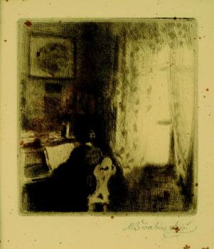 Dáma hrající na piano Dáma hrající na piano