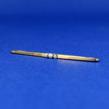 Zlatá brož s perličkami Zlatá brož s perličkami