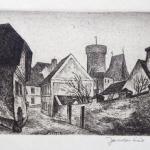 Jaroslav Šváb - Drážďany, Ulička s věží Jaroslav Šváb - Drážďany, Ulička s věží