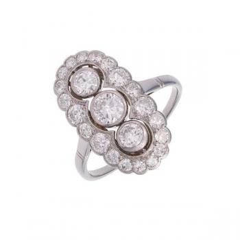 Diamantový Art Deco prsten 0,87 ct - certifikováno Diamantový Art Deco prsten 0,87 ct - certifikováno